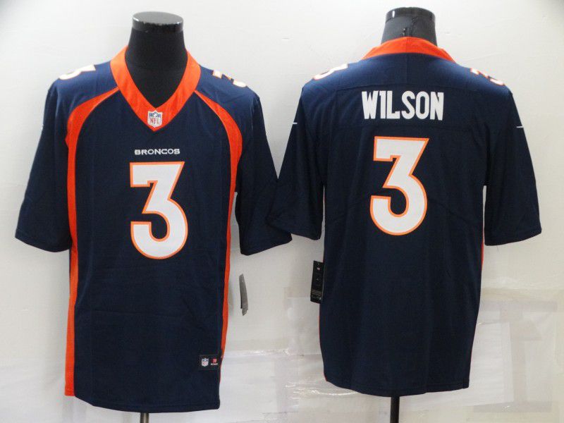 Men Denver Broncos #3 Wilson Blue Nike Vapor Untouchable Limited 2022 NFL Jersey